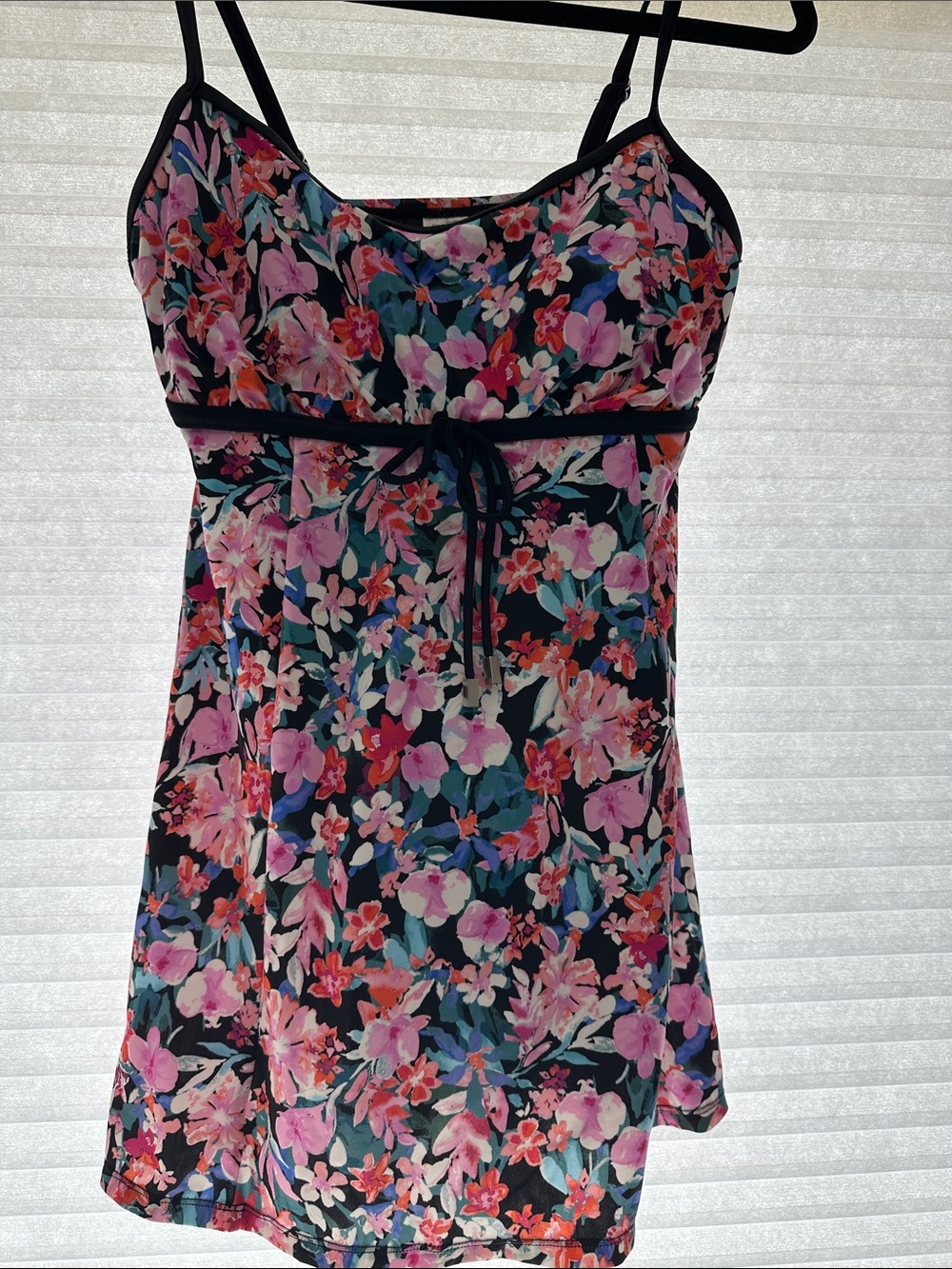 Swim Solutions Multi Floral Black Mix Bikini Top